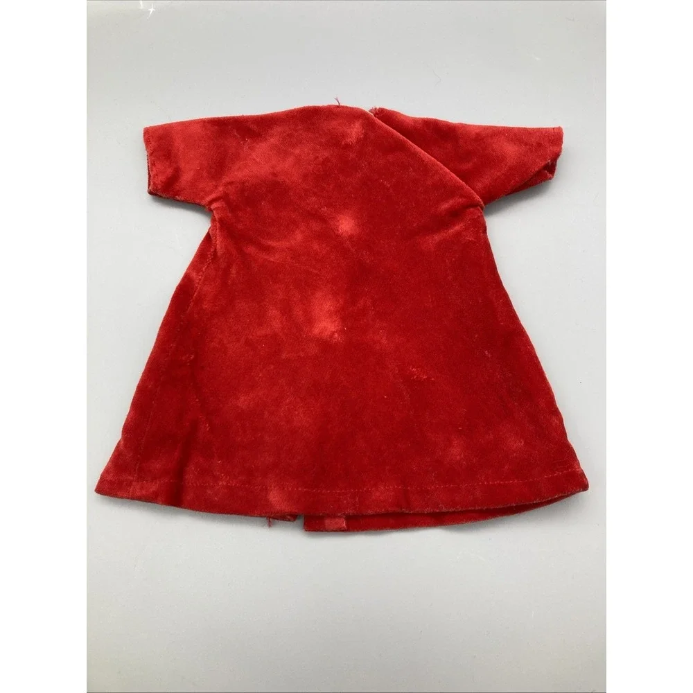 Vintage Handmade Red Velvet Barbie Doll Coat 7